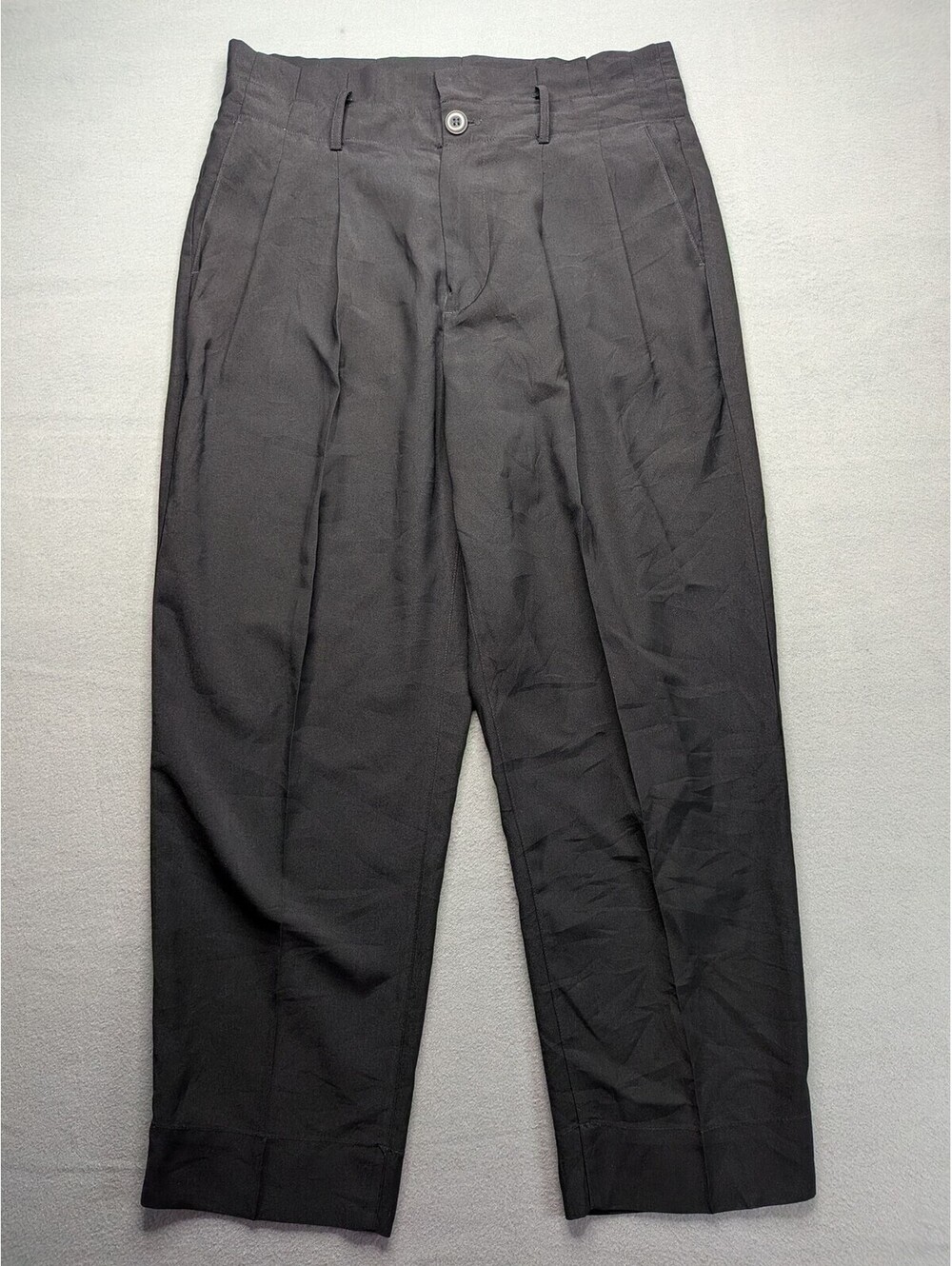 Madewell Pants Womens 8 Black Pleated Tapered Cuffed Dress Workwear Office
